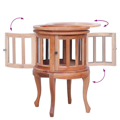 vidaXL Vitrine Cabinet Natural 50x50x76 cm Solid Mahogany Wood