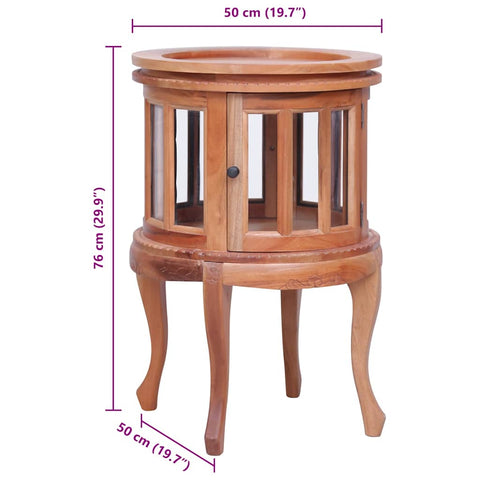 vidaXL Vitrine Cabinet Natural 50x50x76 cm Solid Mahogany Wood