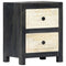 vidaXL Hand Carved Bedside Cabinet Grey 40x30x50 cm Solid Mango Wood