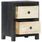 vidaXL Hand Carved Bedside Cabinet Grey 40x30x50 cm Solid Mango Wood