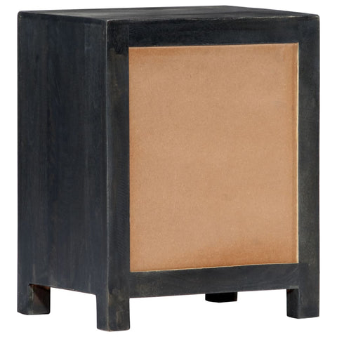 vidaXL Hand Carved Bedside Cabinet Grey 40x30x50 cm Solid Mango Wood