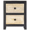 vidaXL Hand Carved Bedside Cabinet Grey 40x30x50 cm Solid Mango Wood