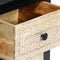 vidaXL Hand Carved Bedside Cabinet Grey 40x30x50 cm Solid Mango Wood