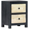 vidaXL Hand Carved Bedside Cabinet Grey 40x30x50 cm Solid Mango Wood