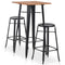 vidaXL 3 Piece Bar Set Steel Black