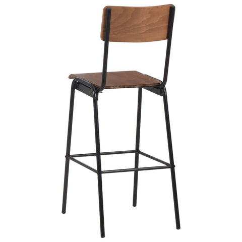 vidaXL 3 Piece Bar Set Steel Brown Black