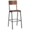 vidaXL 3 Piece Bar Set Steel Brown Black