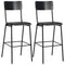 vidaXL 3 Piece Bar Set Steel Black