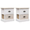 vidaXL Nightstands 2 pcs White and Natural 38x28x45 cm Paulownia Wood