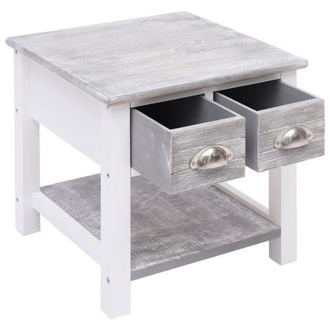 vidaXL Side Table Grey 40x40x40 cm Paulownia Wood