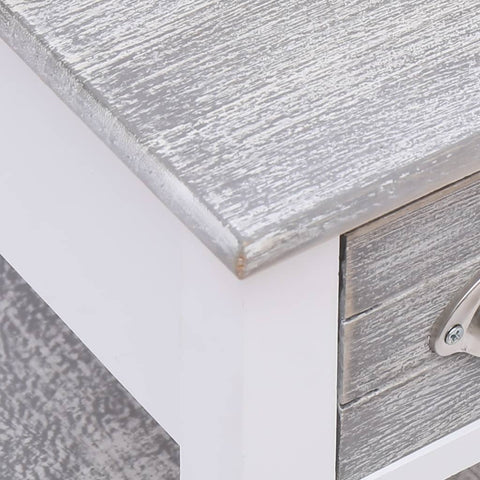 vidaXL Side Table Grey 40x40x40 cm Paulownia Wood