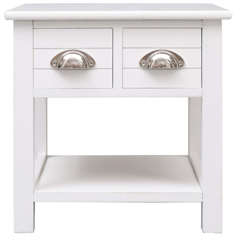 vidaXL Side Table White 40x40x40 cm Paulownia Wood