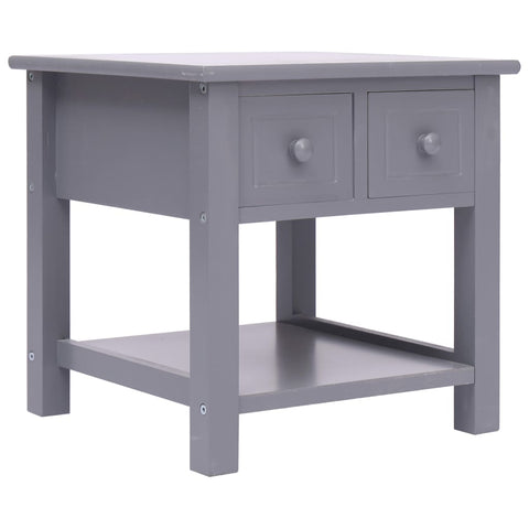 vidaXL Side Table Grey 40x40x40 cm Paulownia Wood