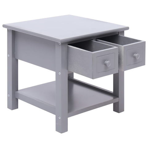 vidaXL Side Table Grey 40x40x40 cm Paulownia Wood