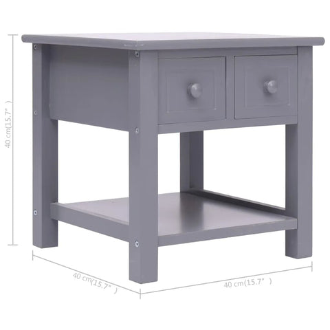 vidaXL Side Table Grey 40x40x40 cm Paulownia Wood