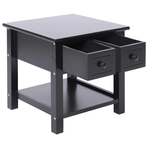 vidaXL Side Table Black 40x40x40 cm Paulownia Wood