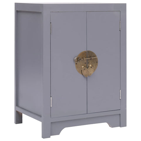 vidaXL Bedside Cabinet Grey 38x28x52 cm Paulownia Wood