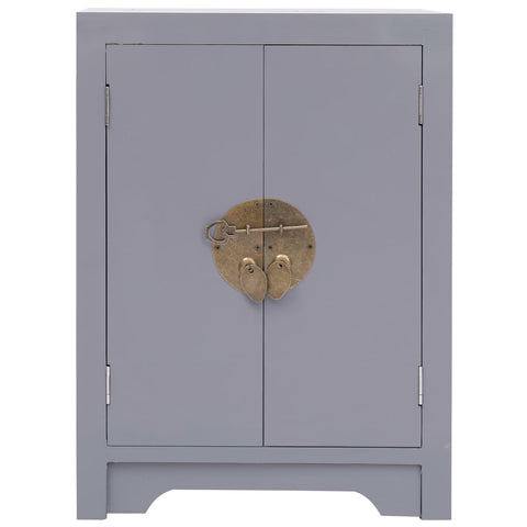 vidaXL Bedside Cabinet Grey 38x28x52 cm Paulownia Wood