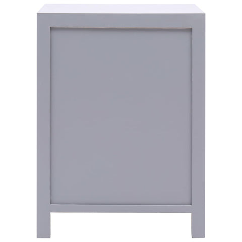 vidaXL Bedside Cabinet Grey 38x28x52 cm Paulownia Wood