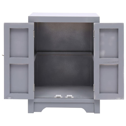 vidaXL Bedside Cabinet Grey 38x28x52 cm Paulownia Wood