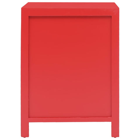 vidaXL Bedside Cabinet Red 38x28x52 cm Paulownia Wood