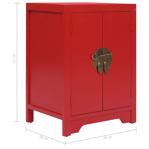 vidaXL Bedside Cabinet Red 38x28x52 cm Paulownia Wood