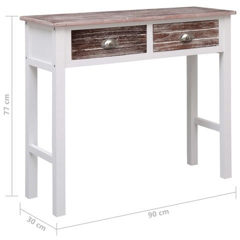vidaXL Console Table Brown 90x30x77 cm Wood