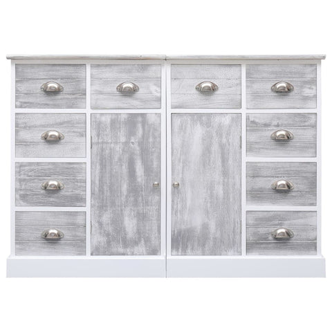 vidaXL Sideboard with 10 Drawers Grey 113x30x79 cm Wood