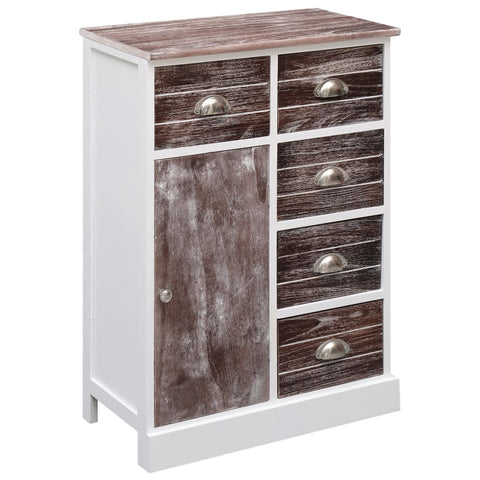 vidaXL Sideboard with 10 Drawers Brown 113x30x79 cm Wood