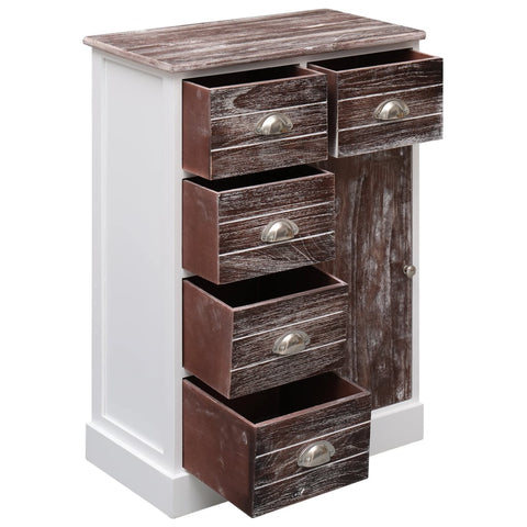 vidaXL Sideboard with 10 Drawers Brown 113x30x79 cm Wood