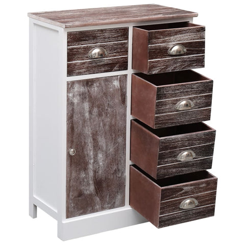 vidaXL Sideboard with 10 Drawers Brown 113x30x79 cm Wood