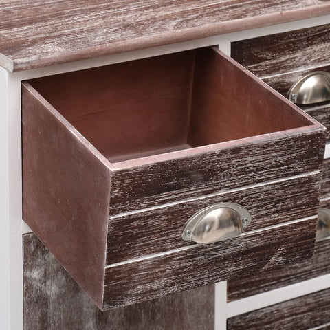 vidaXL Sideboard with 10 Drawers Brown 113x30x79 cm Wood