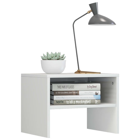 vidaXL Bedside Cabinets 2 pcs High Gloss White 40x30x30 cm Engineered Wood