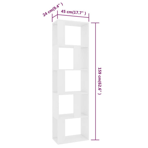 vidaXL Book Cabinet/Room Divider White 45x24x159 cm Engineered Wood