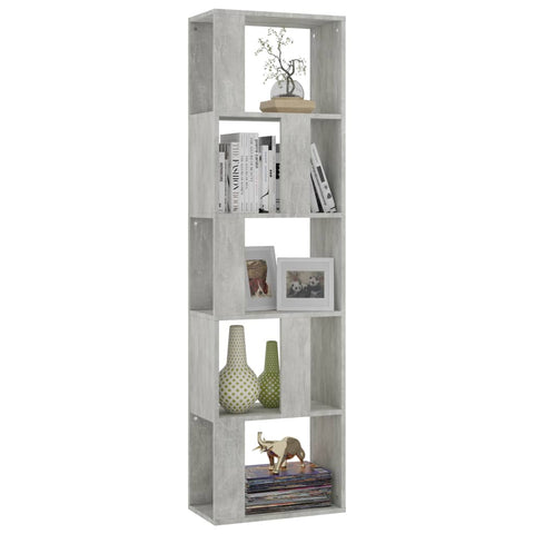 vidaXL Book Cabinet/Room Divider Concrete Grey 45x24x159 cm Engineered Wood