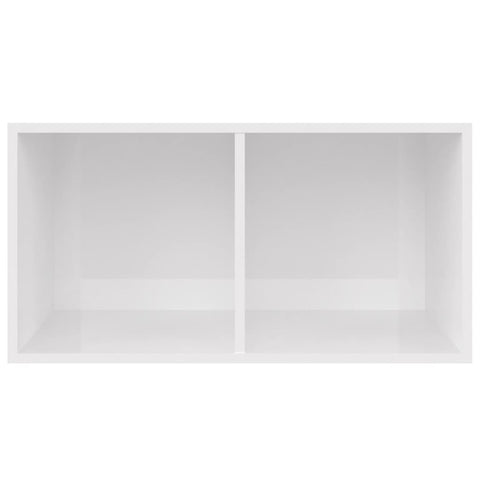 vidaXL Vinyl Storage Box High Gloss White 71x34x36 cm Engineered Wood