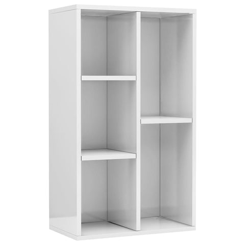 vidaXL Book Cabinet/Sideboard High Gloss White 50x25x80 cm Engineered Wood