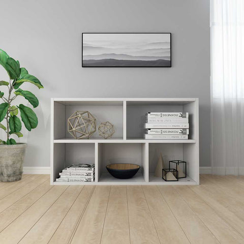 vidaXL Book Cabinet/Sideboard High Gloss White 50x25x80 cm Engineered Wood