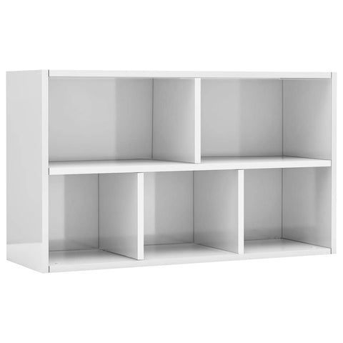 vidaXL Book Cabinet/Sideboard High Gloss White 50x25x80 cm Engineered Wood