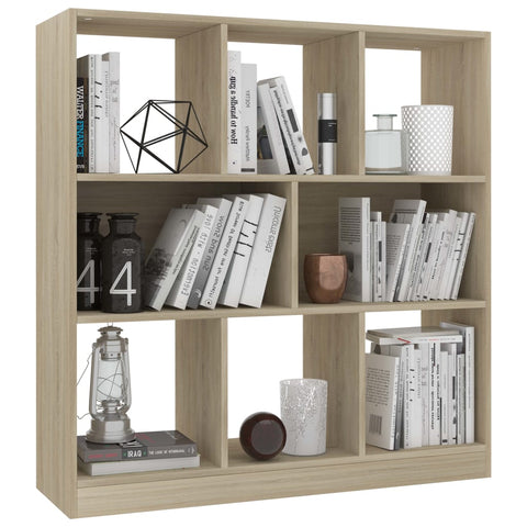 vidaXL Book Cabinet Sonoma Oak 97.5x29.5x100 cm Engineered Wood
