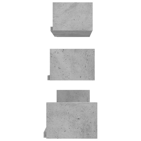 vidaXL Wall Display Shelf 3 pcs Concrete Grey Engineered Wood