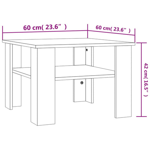 vidaXL Coffee Table Concrete Grey 60x60x42 cm Engineered Wood