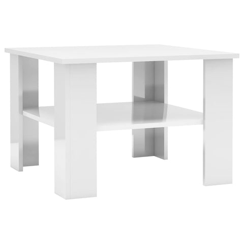 vidaXL Coffee Table High Gloss White 60x60x42 cm Engineered Wood