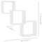 vidaXL Cube Wall Shelf White 68x15x68 cm Engineered Wood