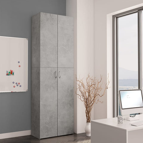 vidaXL Office Cabinet Concrete Grey 60x32x190 cm Engineered Wood