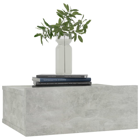 vidaXL Floating Nightstand Concrete Grey 40x30x15 cm Engineered Wood