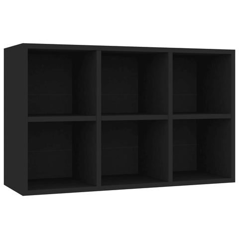 vidaXL Book Cabinet/Sideboard Black 66x30x98 cm Engineered Wood