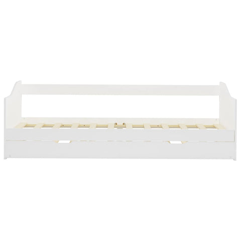 vidaXL Pull-out Sofa Bed Frame without Mattress White Pinewood 90x200 cm