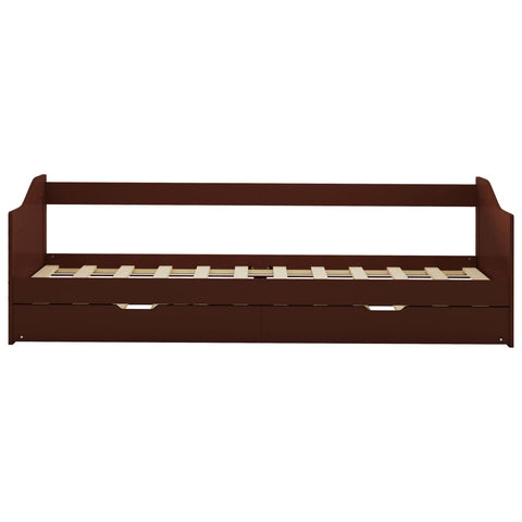 vidaXL Pull-out Sofa Bed Frame without Mattress Dark Brown 90x200 cm