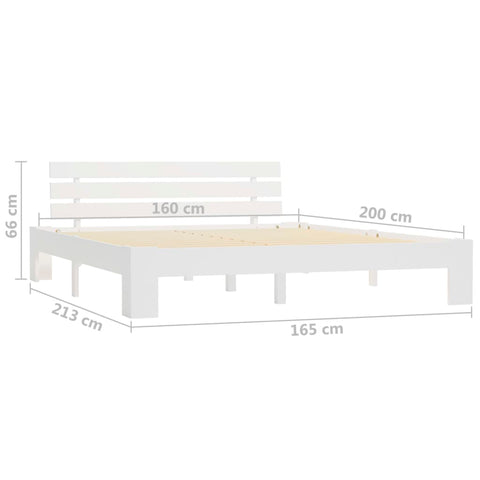 vidaXL Bed Frame without Mattress White 160x200cm Solid Wood Pine